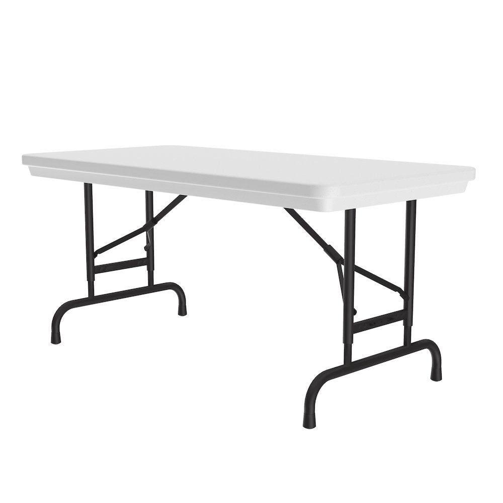 Adjustable Height Commercial Blow-Molded Plastic Folding Table 24x48"