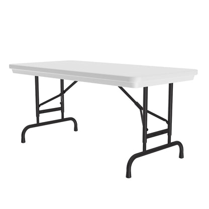 Adjustable Height Commercial Blow-Molded Plastic Folding Table 24x48"