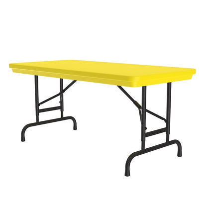 Adjustable Height Commercial Blow-Molded Plastic Folding Table 24x48"