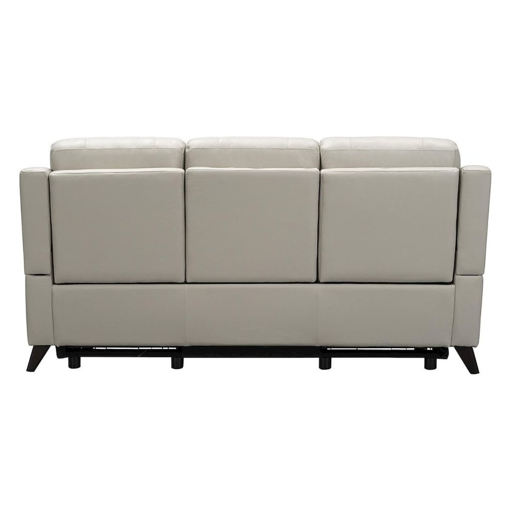 Beige Leather Recliner Sofa with Power Headrests and USB Charging Ports