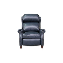 Meade Leather Manual Recliner Chair with Wall-Proximity Design, Shoreham Blue