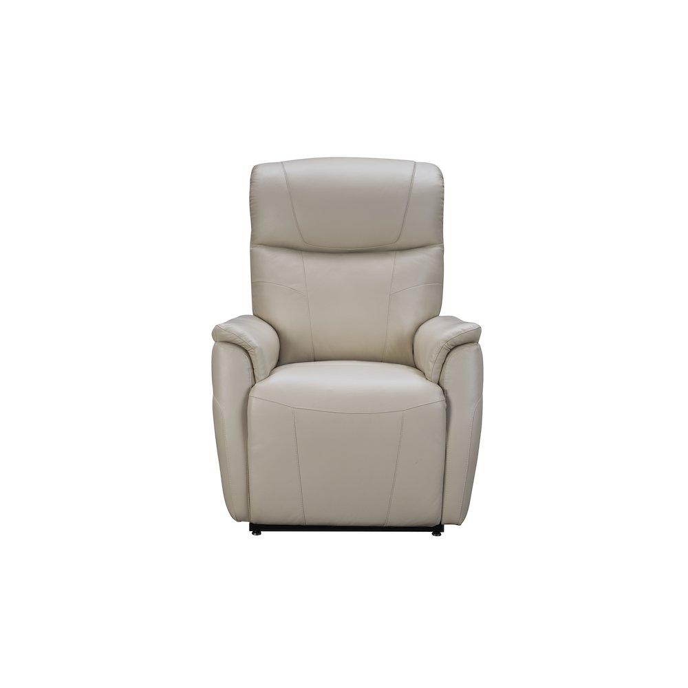 Beige Leather Power Lift Recliner with Power Head Rest & Lumbar Support