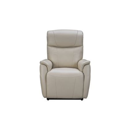 Beige Leather Power Lift Recliner with Power Head Rest & Lumbar Support