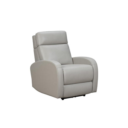 Gray Leather Recliner with Power Headrest and Hardwood Plywood Frame