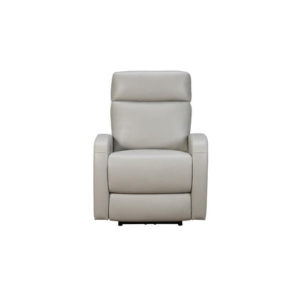 Gray Leather Recliner with Power Headrest and Hardwood Plywood Frame