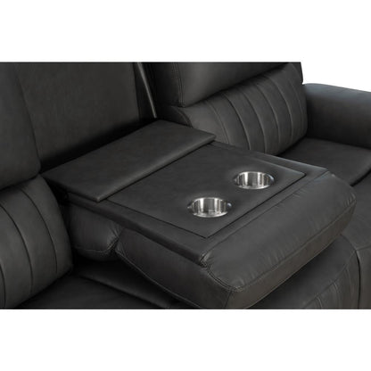 Sofa w/Power Head Rests, Power Lumbar & Drop Down Table w/2 Cup Holders