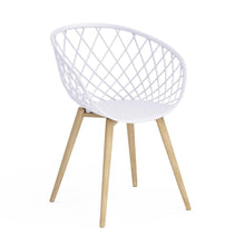 Jamesdar Kurv Chair, White and Natural (Set of 2)