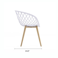 Jamesdar Kurv Chair, White and Natural (Set of 2)