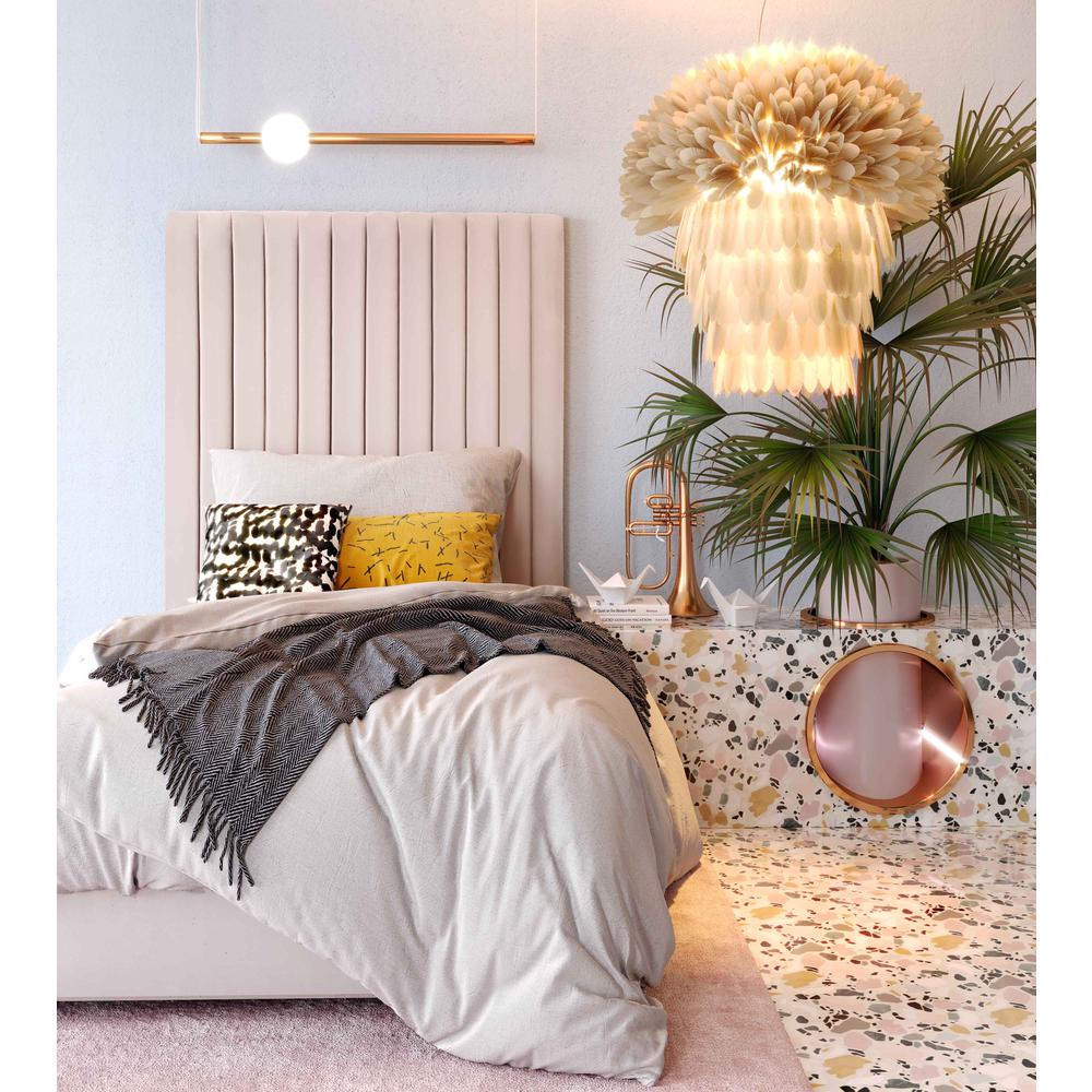 Arabelle Blush Velvet Bed in Twin