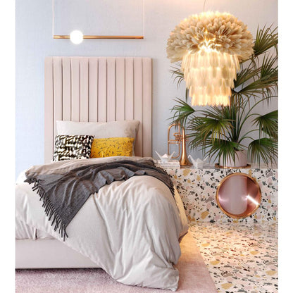 Arabelle Blush Velvet Bed in Twin