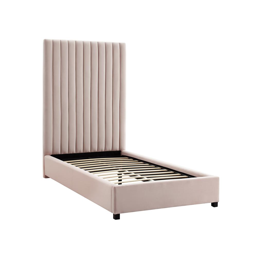 Arabelle Blush Velvet Bed in Twin