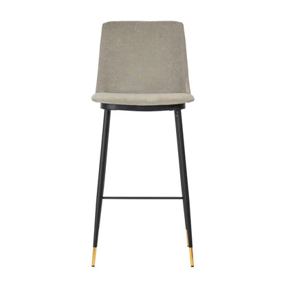Evora Grey Velvet Counter Stool (Set of 2)