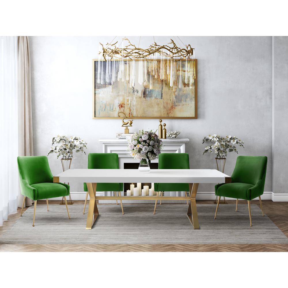 Adeline White Lacquer Dining Table