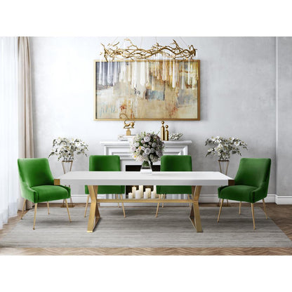 Adeline White Lacquer Dining Table