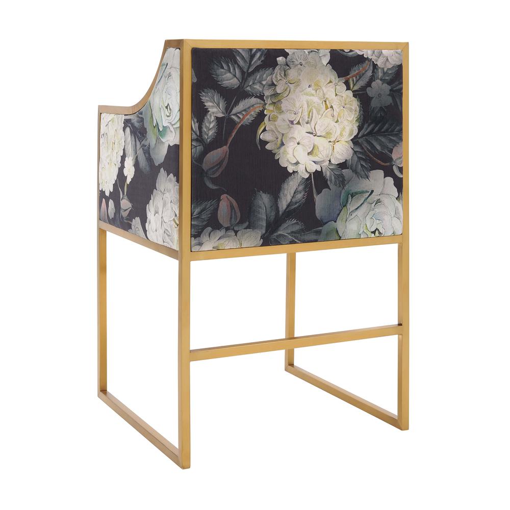 Atara Floral Velvet Gold Chair