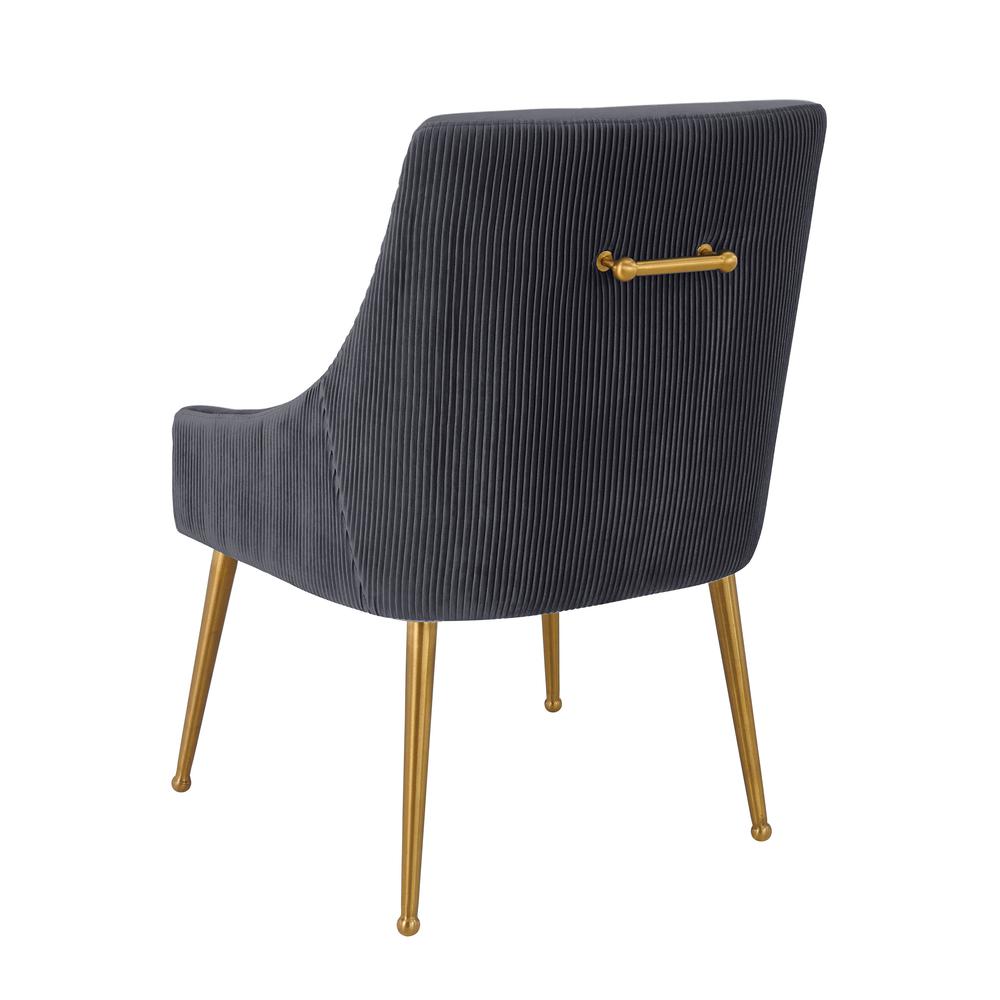 Beatrix Pleated Grey Velvet Side Chair