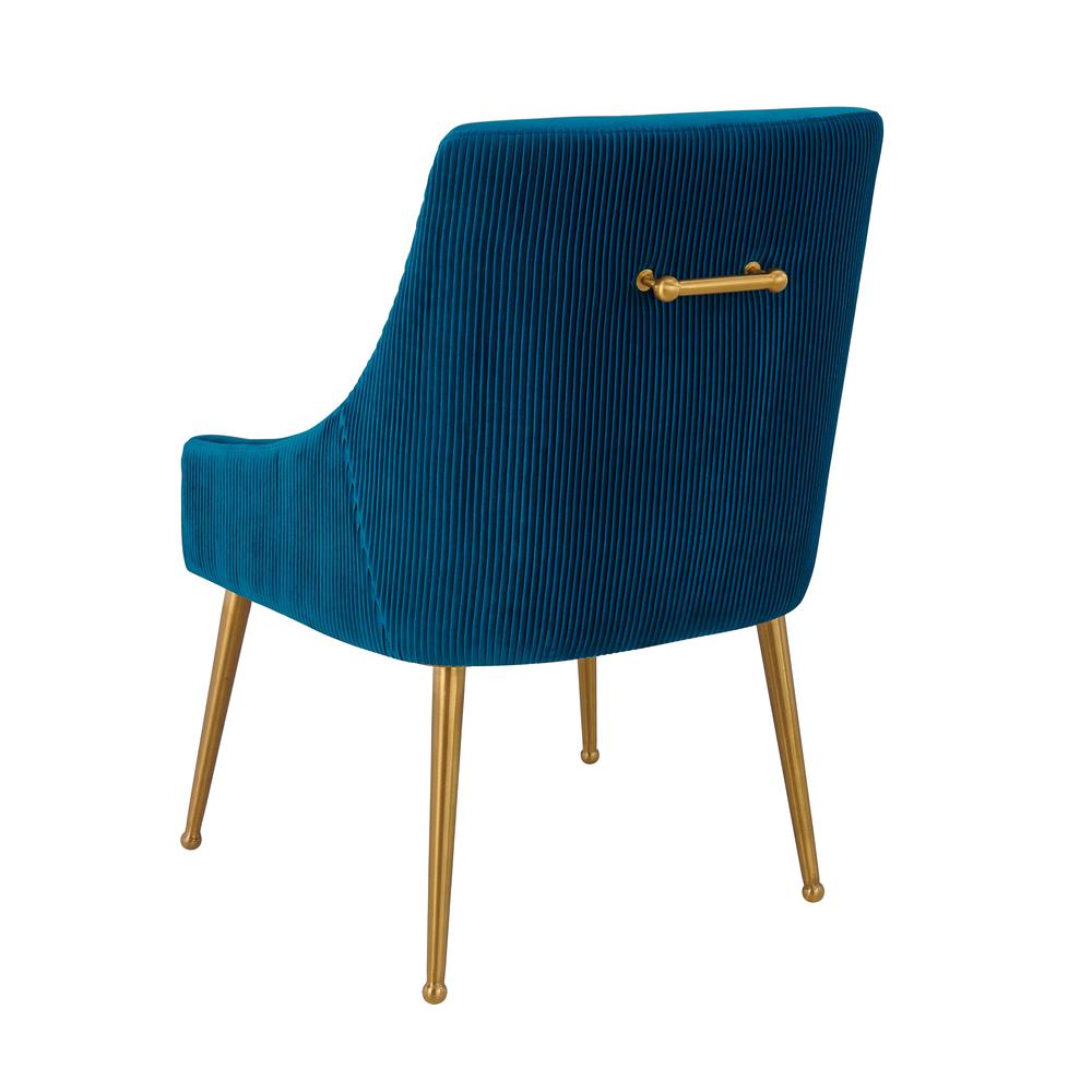 Beatrix Pleated Navy Velvet Side Chair