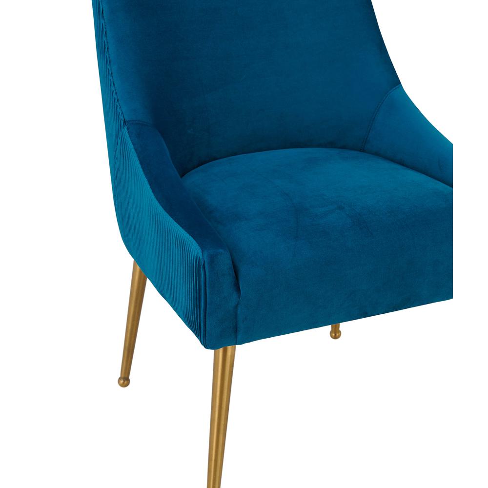 Beatrix Pleated Navy Velvet Side Chair