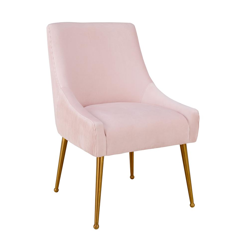 Beatrix Pleated Blush Velvet Side Chair