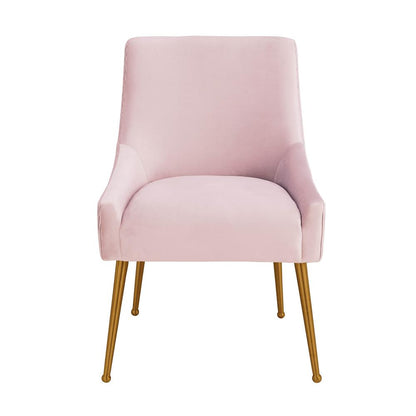 Beatrix Pleated Blush Velvet Side Chair