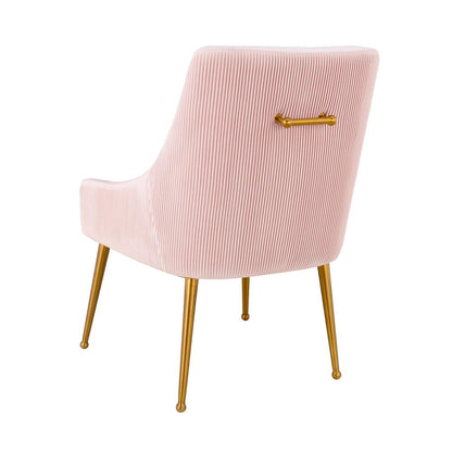Beatrix Pleated Blush Velvet Side Chair