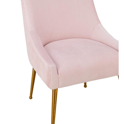 Beatrix Pleated Blush Velvet Side Chair