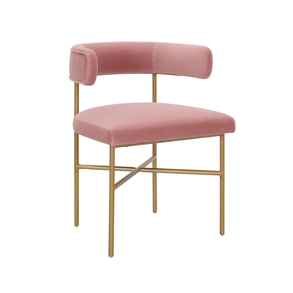 Kim Performance Velvet Chair in Blush