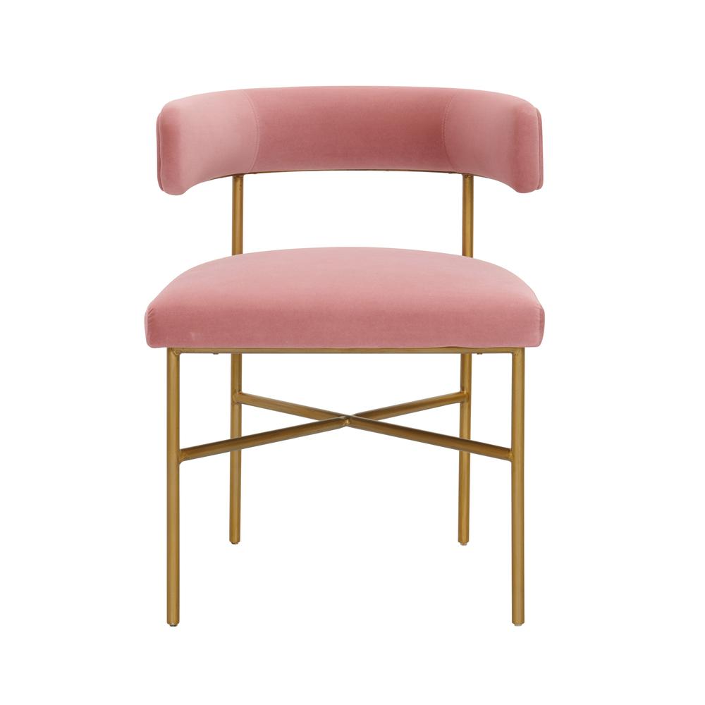 Kim Performance Velvet Chair in Blush