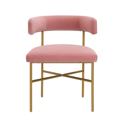Kim Performance Velvet Chair in Blush