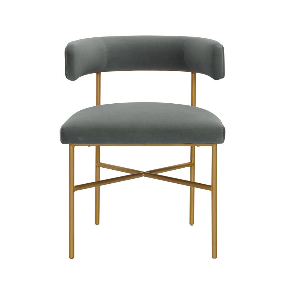 Kim Performance Velvet Chair in Grey