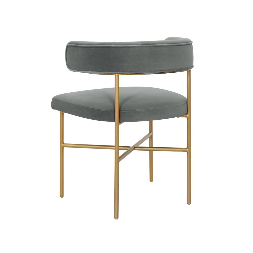 Kim Performance Velvet Chair in Grey