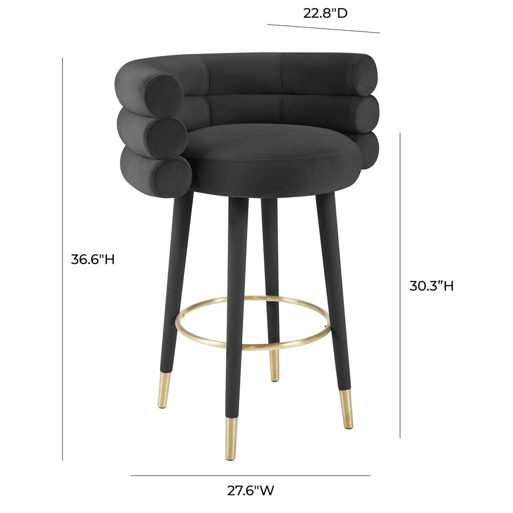 Betty Black Velvet Barstool