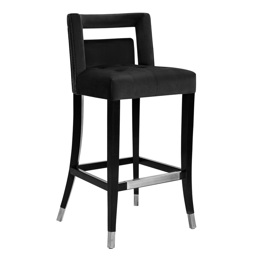 Hart Black Velvet Bar Stool
