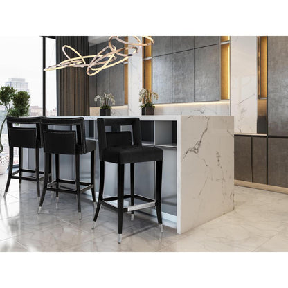 Hart Black Velvet Counter Stool