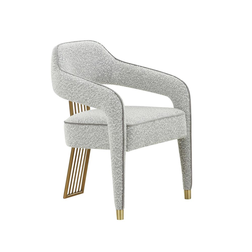 Boucle Dining Chair with Gold and Grey Legs for Elegant Meals