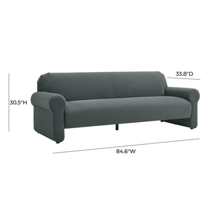 Keelee Grey 84" Velvet Sofa