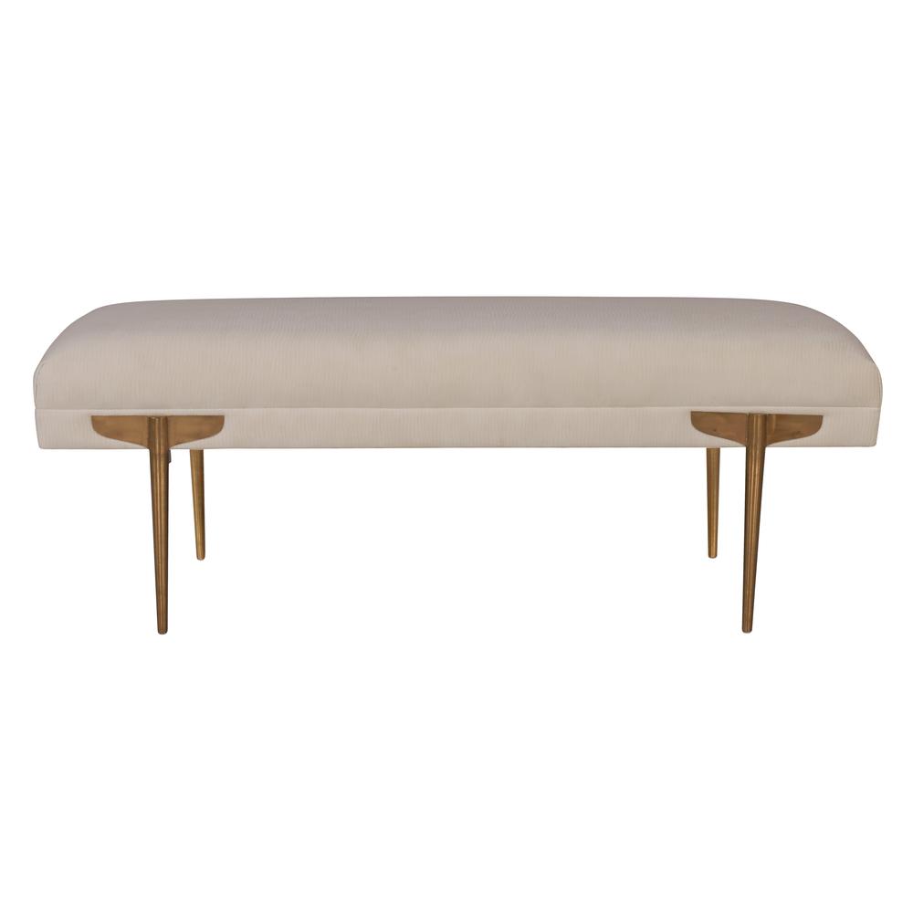 Brno White Waived Velvet Bench