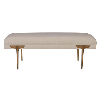 Brno White Waived Velvet Bench