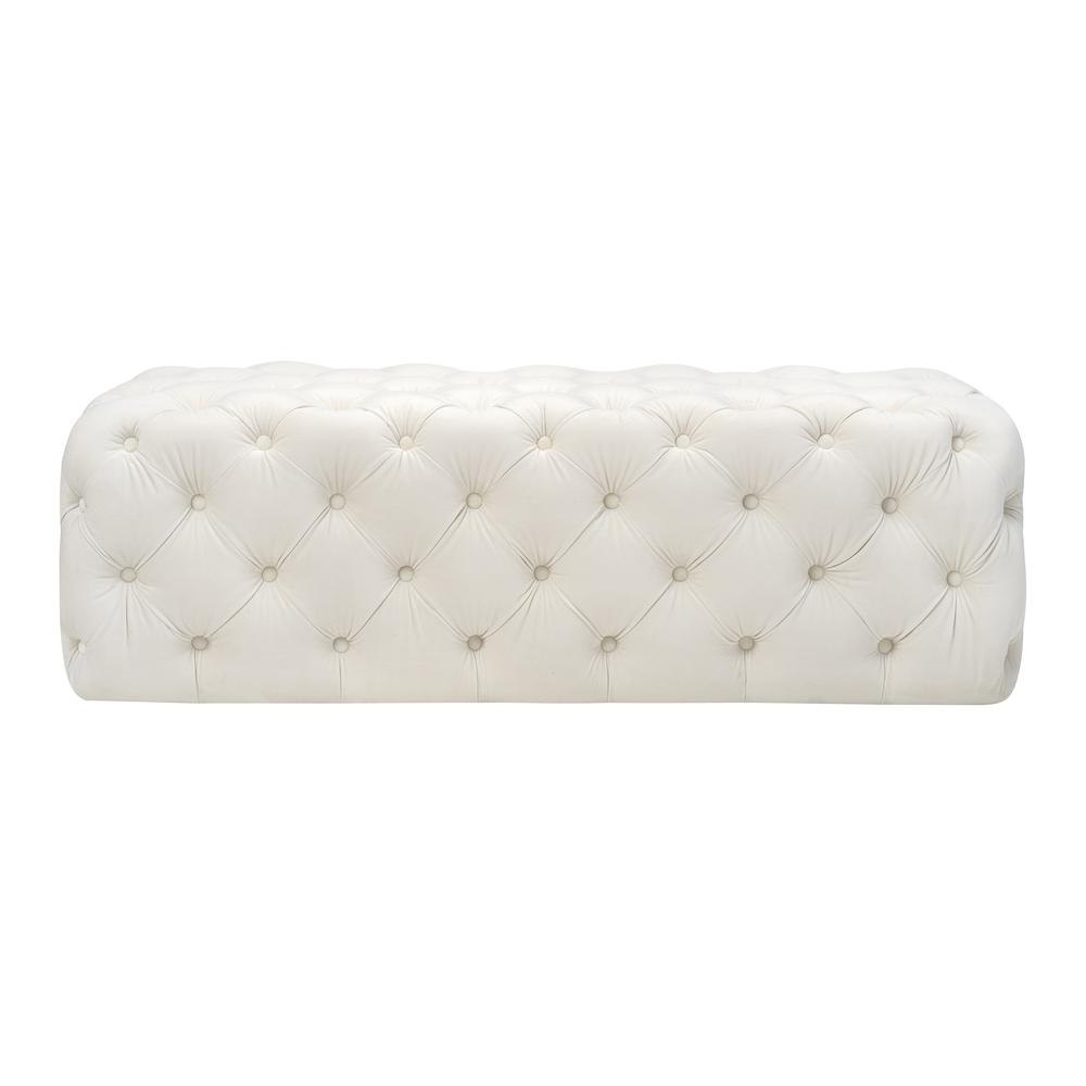 Kaylee Cream Velvet Ottoman