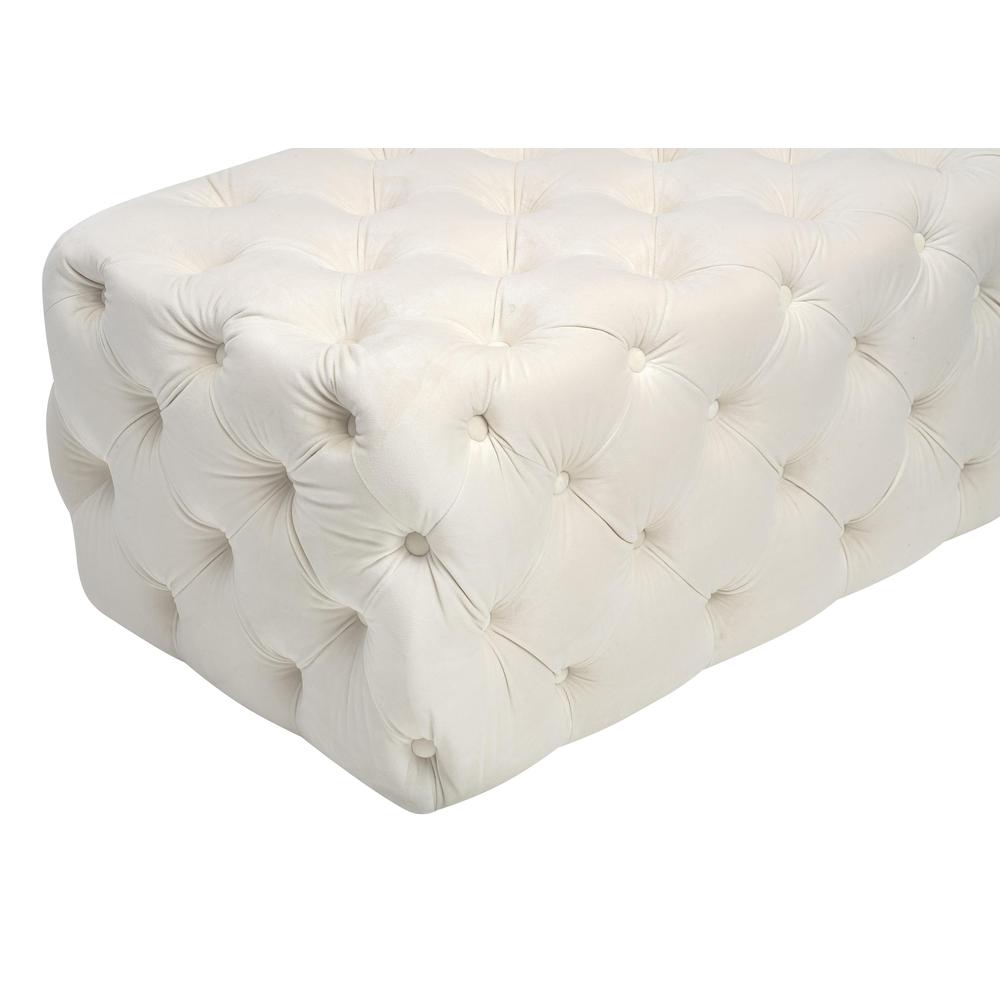 Kaylee Cream Velvet Ottoman