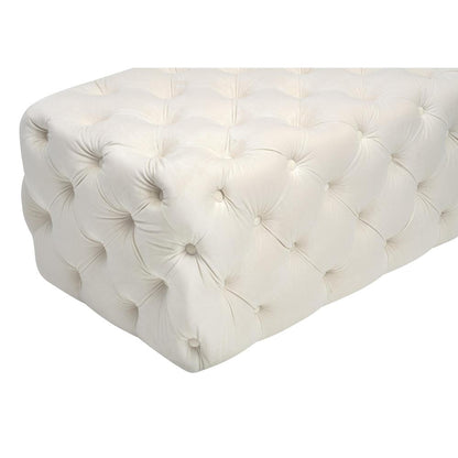 Kaylee Cream Velvet Ottoman