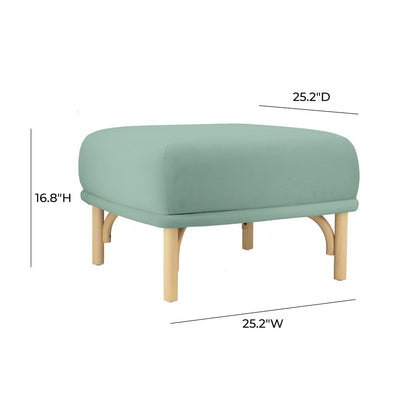 Desiree Ocean Blue Velvet Ottoman