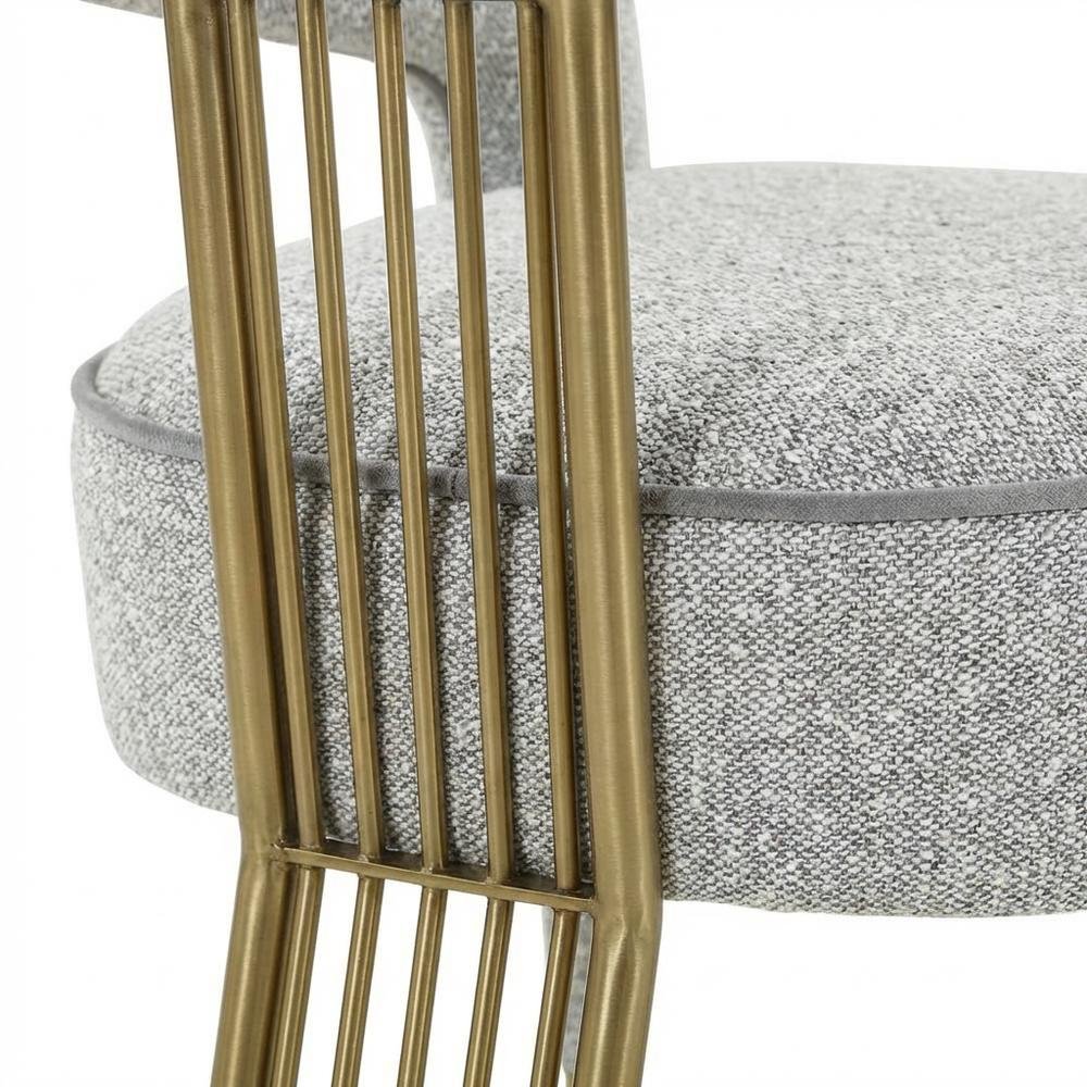 Boucle Dining Chair with Gold and Grey Legs for Elegant Meals
