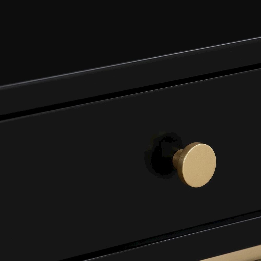 Black Nightstand with Soft-Close Drawers and Modern Style
