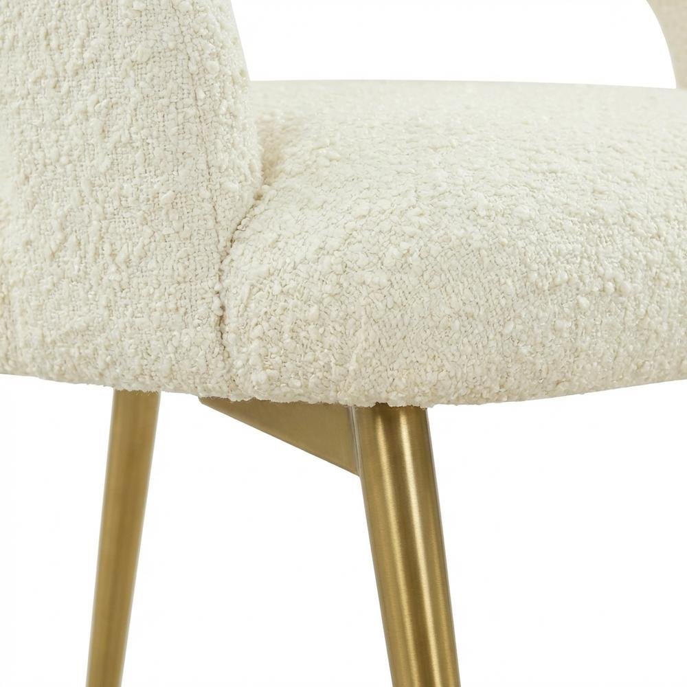 Gold Leg Modern Glam Dining Chair with Fiber-Wrapped Foam Seat