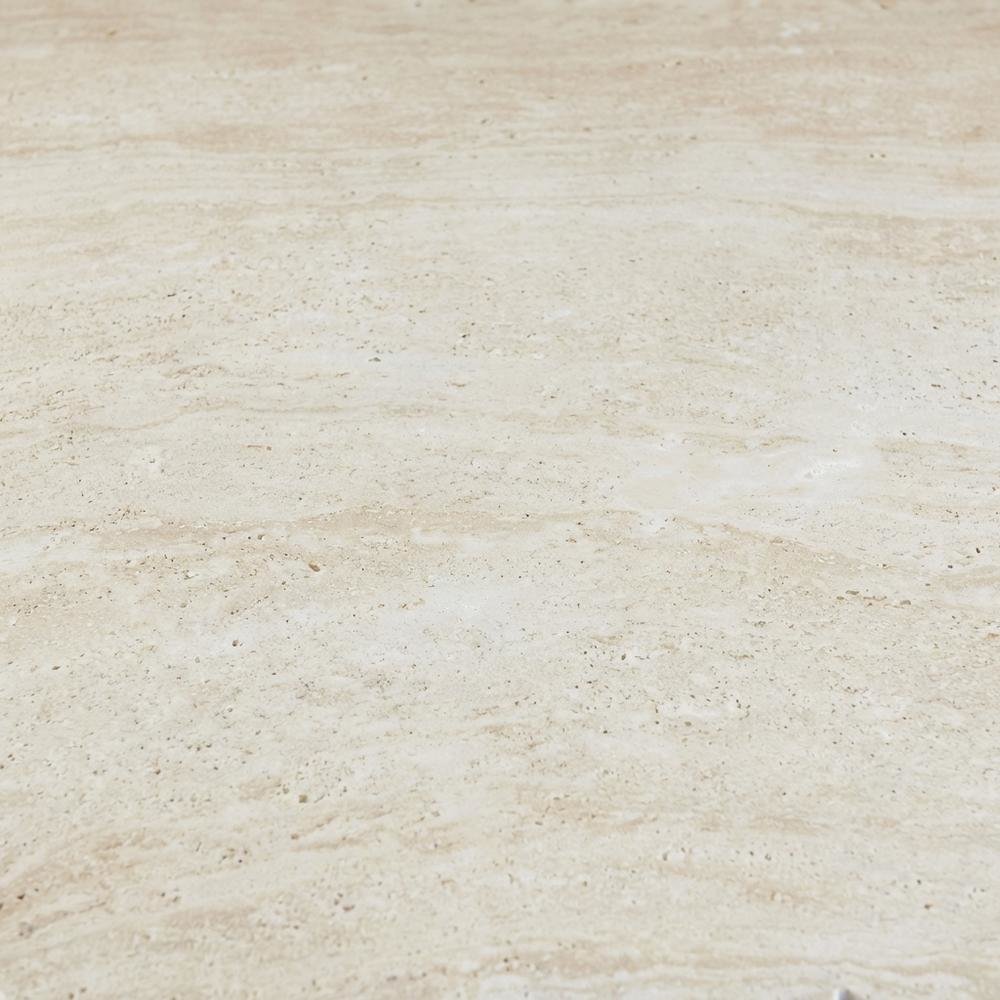 Washed Travertine Round Dining Table, Indoor Outdoor, Seats 6