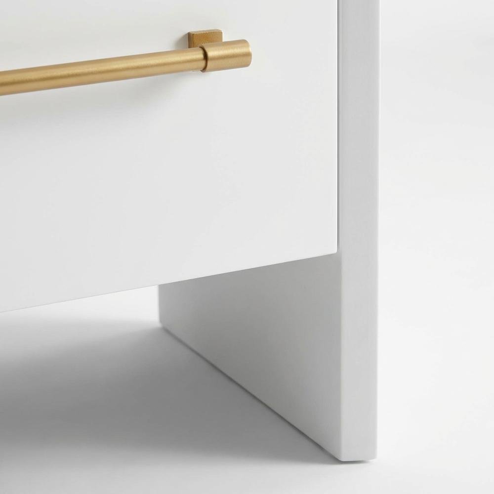 White Nightstand with Adjustable Shelf and Mdf Legs for Bedroom Storage