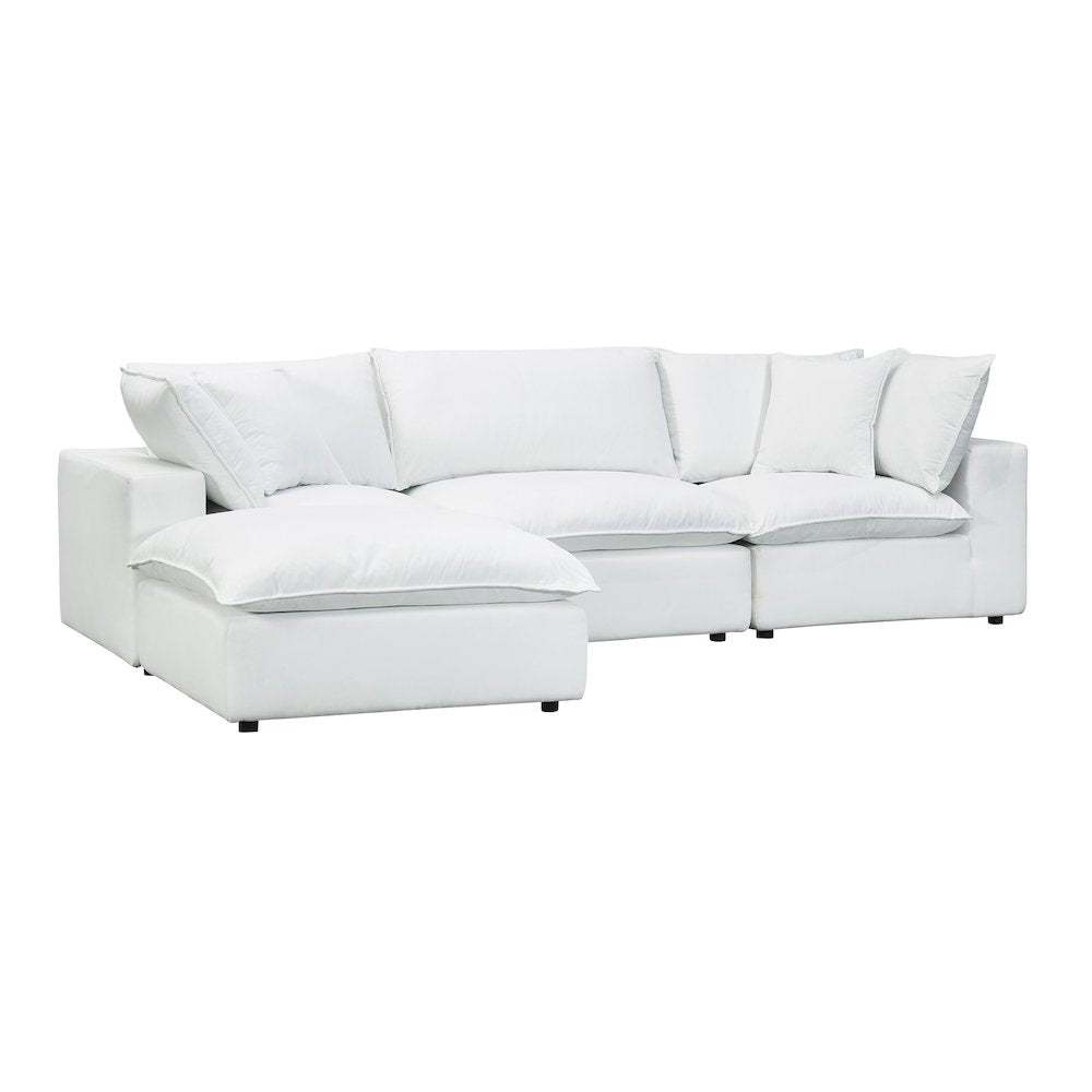 Cali Pearl Performance Fabric Modular 4 Piece Sectional