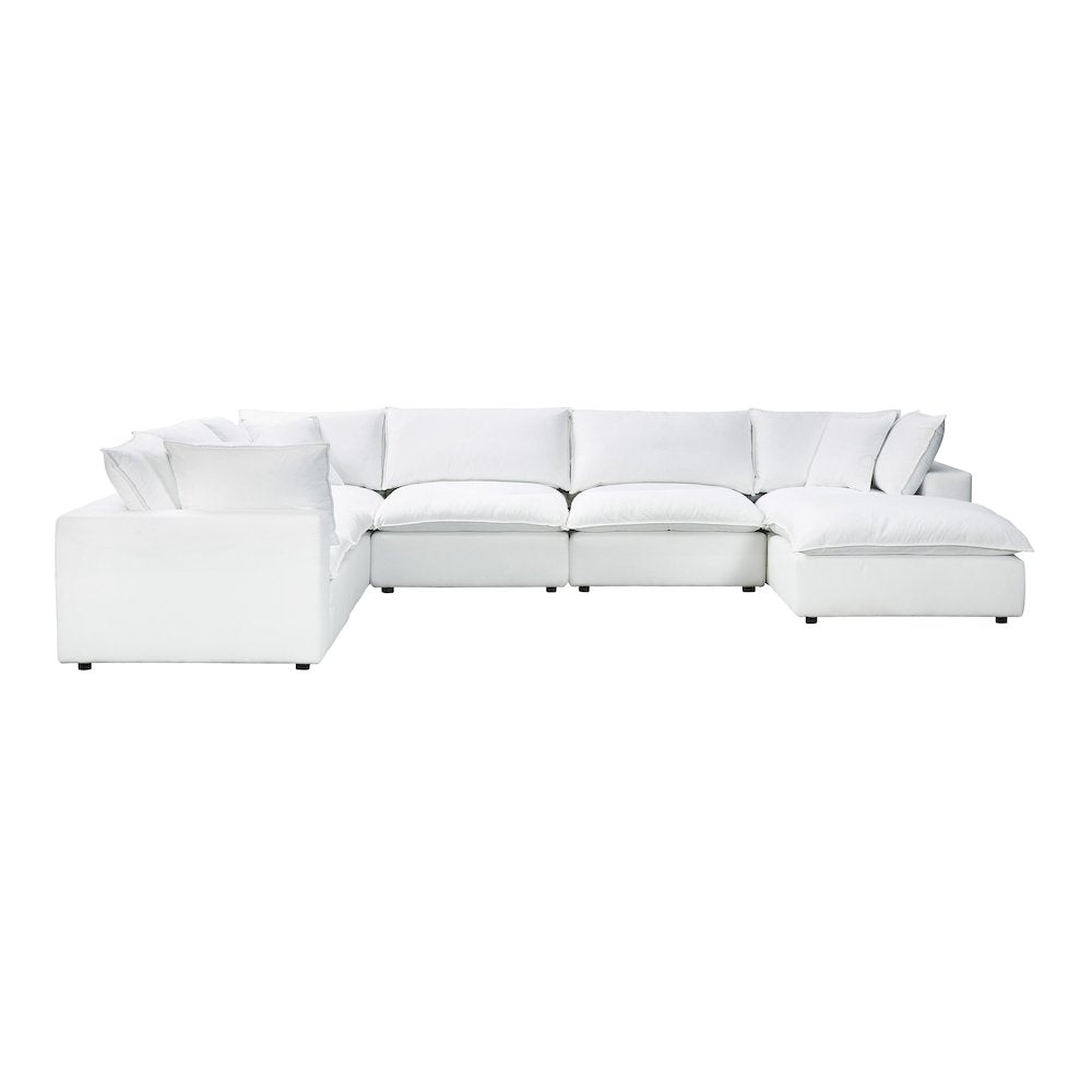 Cali Pearl Performance Fabric Modular Large Chaise Sectional