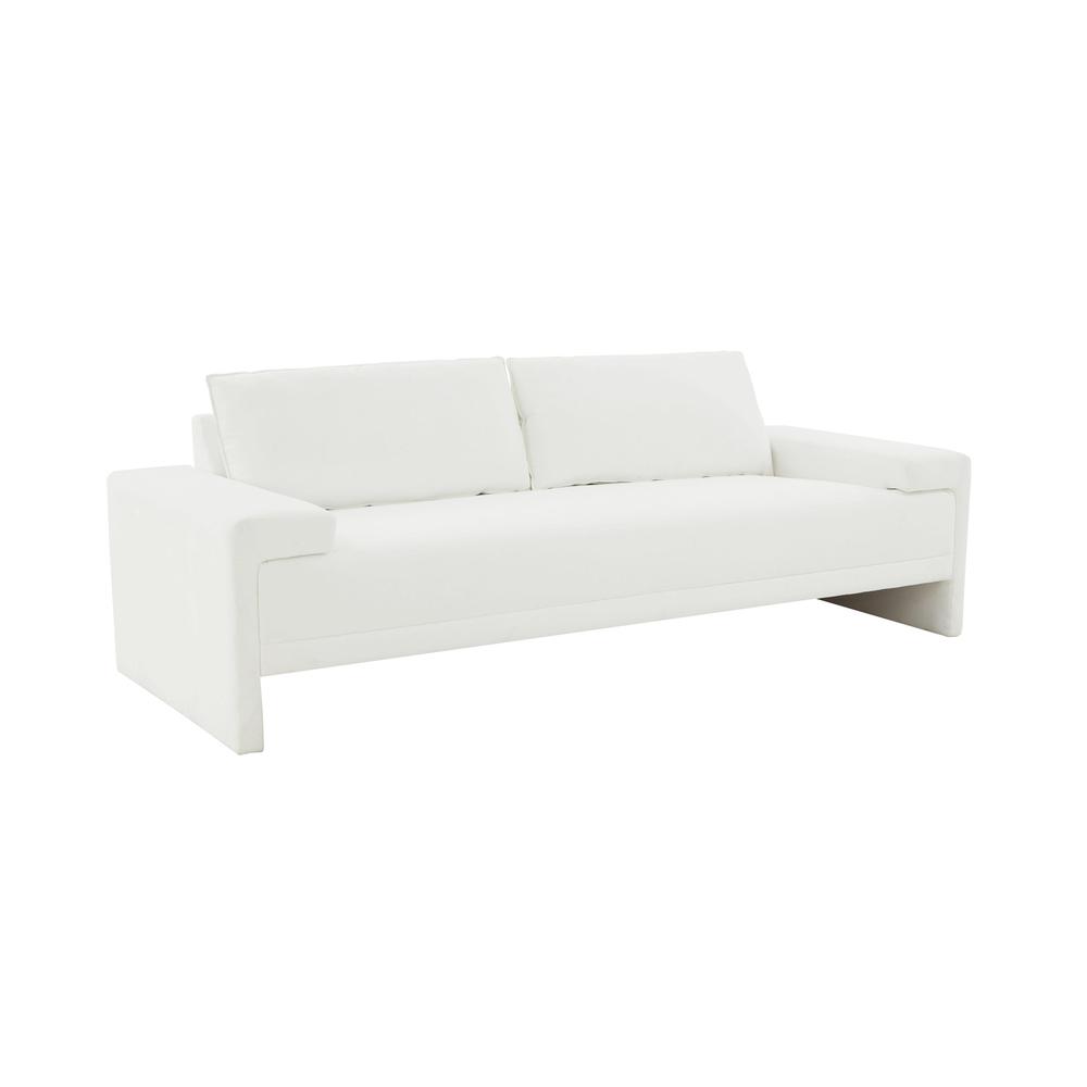 Elegant White Loveseat with Pine Wood Frame and High-Resilience Cushions